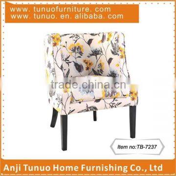 Wood chair with upholstery,Flower or leopard pattern,movable seat cushion,TB-7237