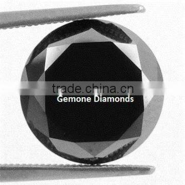 Natural Loose Black Diamond In Round Briliant Cut