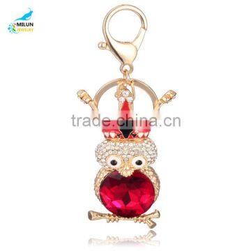 Wholesale crown owl crystal key chain