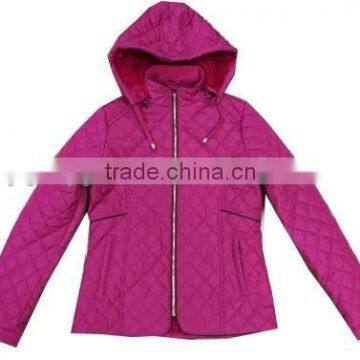 Apparel Stocks Lady Warm 75D Polyester Padded Jacket With Hoody photo-6