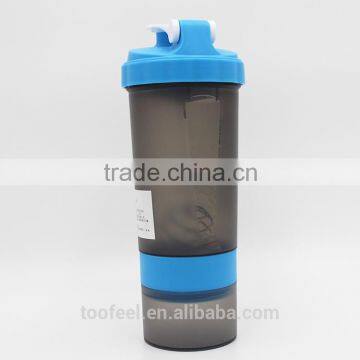 wholesale 2016 hot sale Custom Logo protein plastic Shaker Bottles, promotional ecofriendly Water Bottle With carabiner bpa free