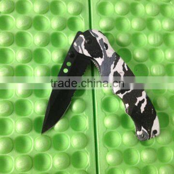 OEM 440 steel Camo handle folding knife in stock