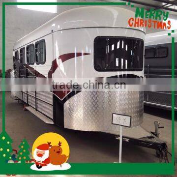 Deluxe camping horse trailer for 3 horse with front sofa/bed