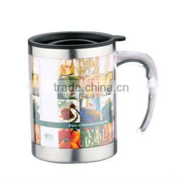 400ml stainless steel travel mug/thermal mug paper insert mug