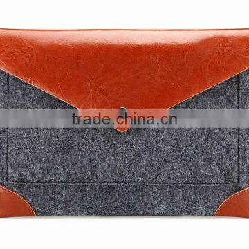 Factory price felt+pu laptop cover case for Macbook Air/Pro