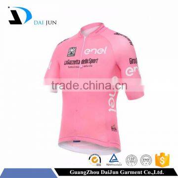 Daijun OEM high quality women pink polyester stand collar fashion jersey cycling