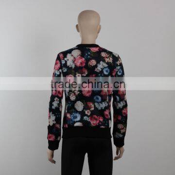 F5W20107 Women Floral Printed Bomber Jackets photo-4