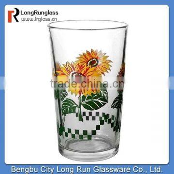 LongRun barware whole sale hand painted sunflower wine tumbler whisky glasses