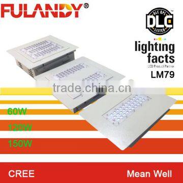 Best sales Extruded-Aluminum DLC UL 120W led canopy lights