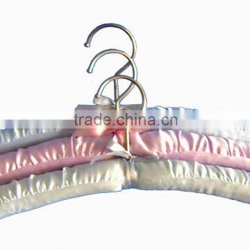 HH brand pure color stain padded hangers with cotton edge piping whole sale 3ps set or 5ps set