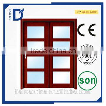 glass insert wood interior door white primer wood door wood glass door design