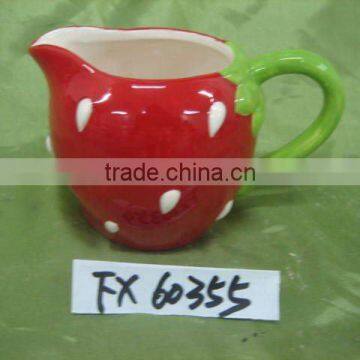 Red Ceramic Strawberry Pot