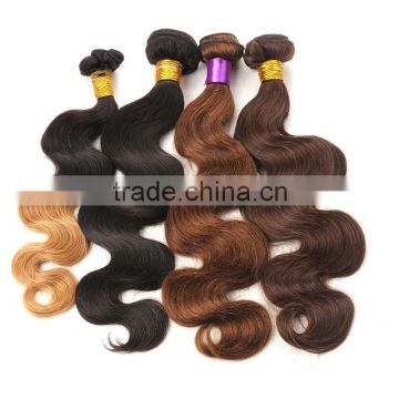 Malaysian Virgin Hair Straight Ombre Hair Extensions T1b/4/27 Three Tone Wholesale Unprocessed Ombre Human Hair Weaves