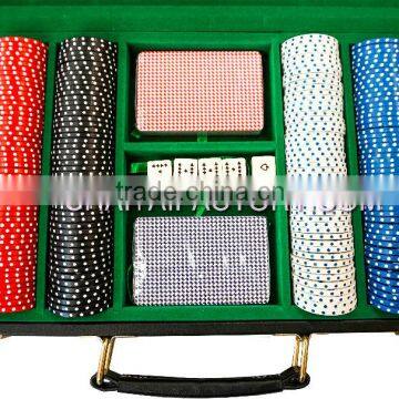 Classic Faux Leather Black Vinyl Poker Chip Case