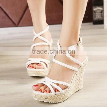 New fashion wedge sandals for 2015 comfortable fancy women sandal shoes wedge sandals high heel shoes PC3752