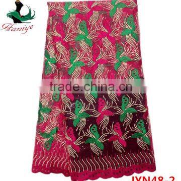 New Arrival French Net Lace Fabric, African Tulle Lace Fabric With Stones JYN48 photo-2