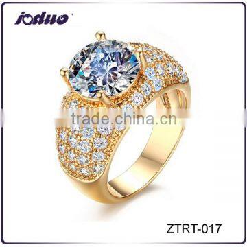 Fashion Simple AAA Zircon Gold Plated Women Ring