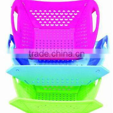 high quality OEM colourful foldable plastic fruit basket mould