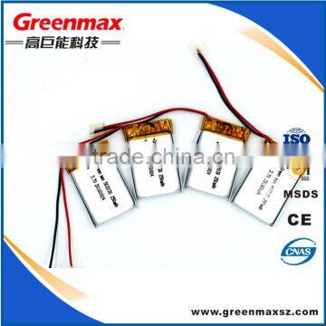 china manufacturer 802035 500mah lithium polymer battery