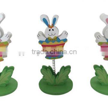 Colorful Easter wooden Rabbit brother and sister name card holder display pictures holder office small gifts