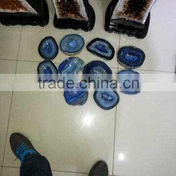 Wholesale Price Natural Blue Agate Slice Slabs for Sale photo-3