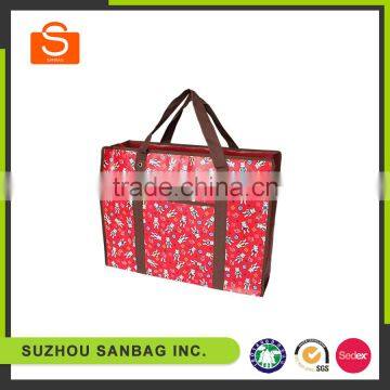 fabric luggage bag zipper laminated tote shopping