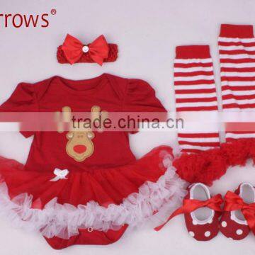 Wholesale 2016 Boutique Christmas Santa Baby Clothes Little Girl Cloth Infant Skirt Outfit Holiday Newborn Romper Sets photo-4