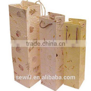 2014 elegant custom logo paper wine bag wholesale