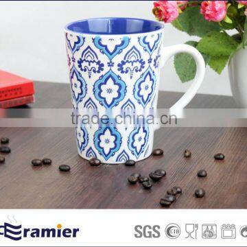 Ceramic Mug v Shape With Blue Design