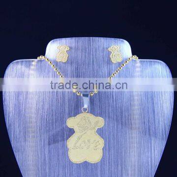 2016 Hot Sale Bear Stainless Steel Fashion Jewelry Set