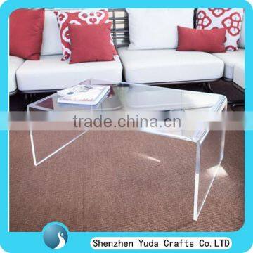 Acrylic waterfall table end table lucite coffee table in living room