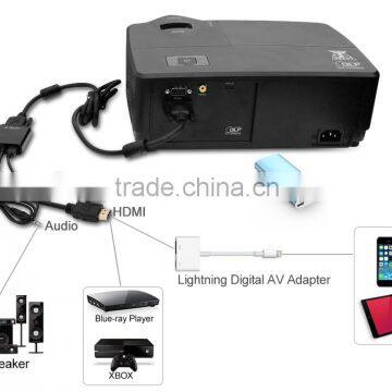 DLP Zoom Lens Projector Full hd 3d Led Projector for Shcool Education and Meeting photo-3