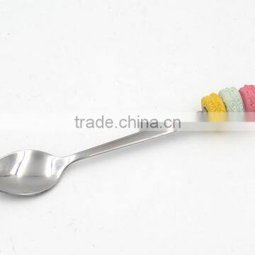 SS304 dessert spoon and tea spoon with macaron design