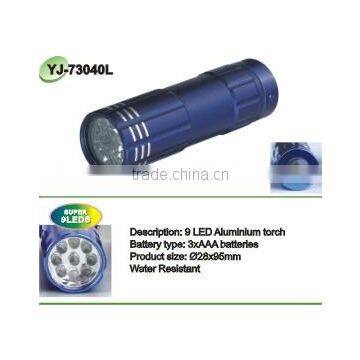 9leds aluminium flashlight