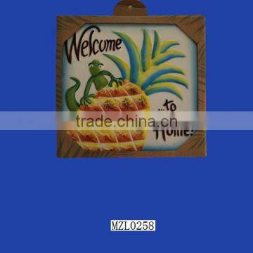 Hot Hawaiian Welcome Home Ceramic Tile Sign