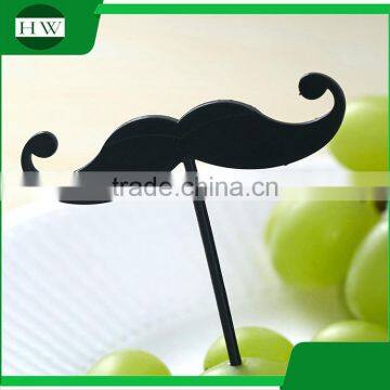 Eco Plastic Tableware Cartoon Mustache Beard Fruit Fork Set photo-4