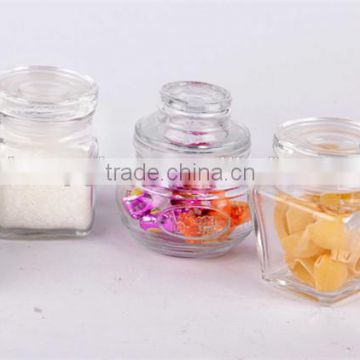 small glass jar with glass lid