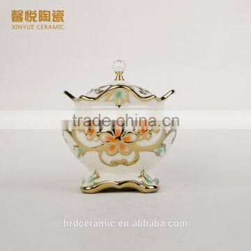 Wholesale High Quality Golden Ashtrey, Porcelain Astray With Lid photo-2