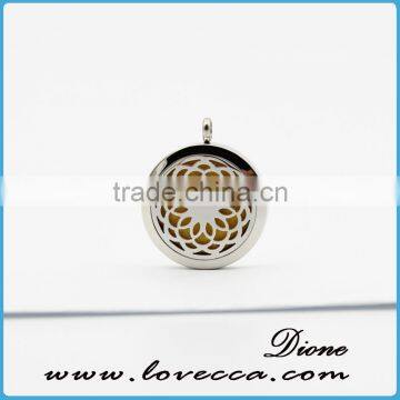 Popular Hollow Stainless Steel Aromatherapy Locket Pendant Necklace for Essential Oil photo-2