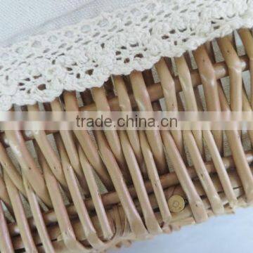 Food Grade Decorative Heated Willow Bread Basket With Linning for Sale photo-3