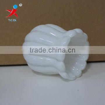 Shiny Opal Glass Lampshades With Lines/OEM Service For Blown Lampshades