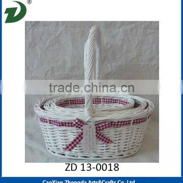 Pure handmade willow basket for picnic