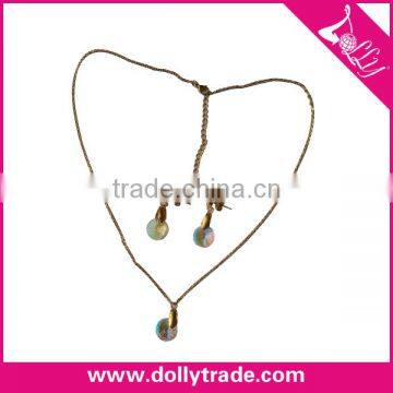 Wholesale gold plated crystal AB necklace set made With Crystal stone