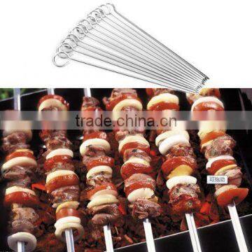 NBRSC 10pcs 13'' Stainless Steel BBQ Skewers Kabob Stick Grill Barbecue Needle photo-2