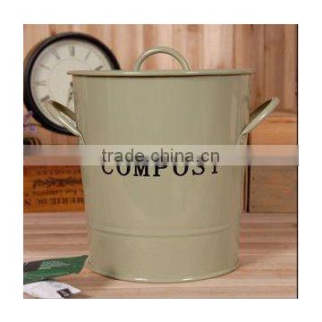 Galvanized Compost Bucket with Lid