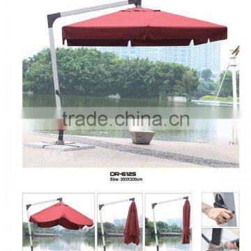 Square Aluminum pole patio sunshade umbrella parts with parasol for outdoor furniture