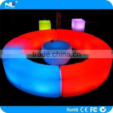 Multi-color Waterproof LED Glow Light Bench Stool / Modern LED Bent Bar Stools photo-2