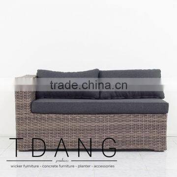 Helena Right Hand Wicker Bench - Vietnam Conversation Furniture