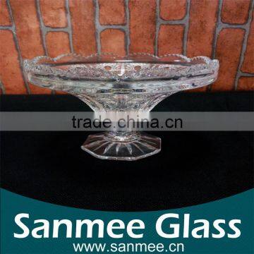 Hot Sale Embossed Glass Fruit Plate