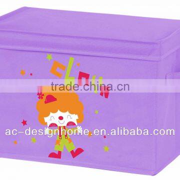 NON-WOVEN FOLDING KIDS CLOWN STORAGE W/LID